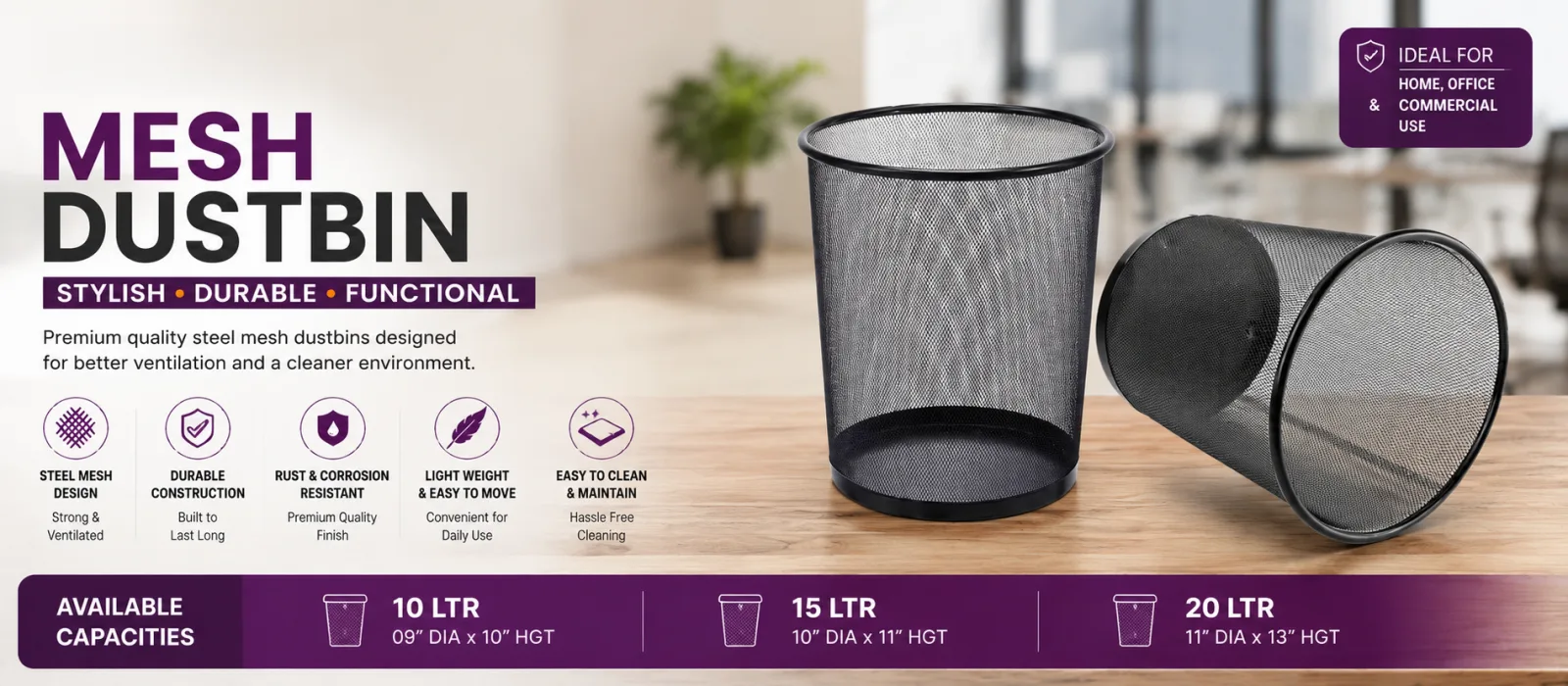 Nelkon Mesh Dustbin — Stylish, Durable, Functional