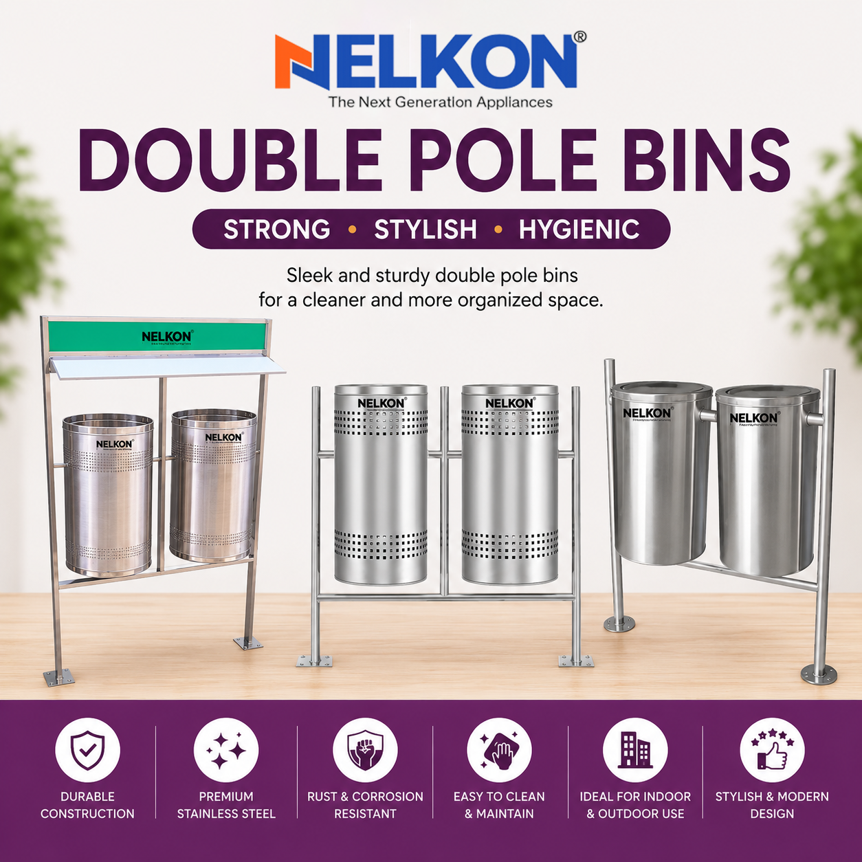 Nelkon Double Pole Bins